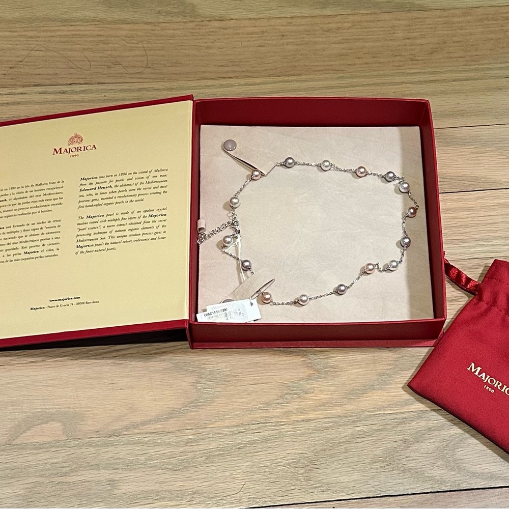 Majorica handcrafted organic pearl adjustable necklace